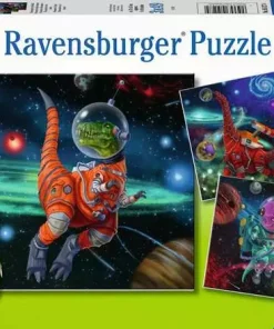 Dinosaurs in Space - 3 x 49 Pieces Puzzle