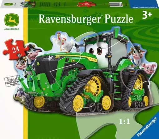 John Deere Tractor Shaped - 24 Pieces Puzzle