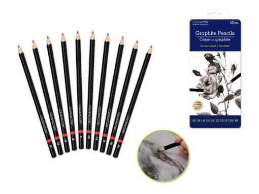 Color Factory Tool: Graphite Pencils Medium x10 in Tin Box