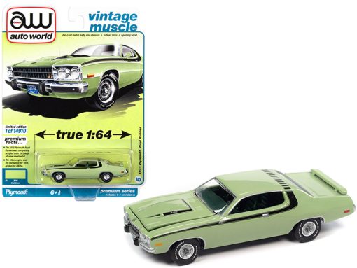 1973 Plymouth Road Runner-Mist Green w/Black Side & Roof Stripes