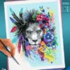 CreArt - Boho Lion - Paint by Numbers Kit for Adults