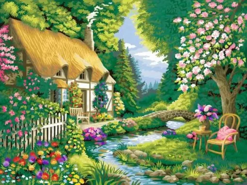 CreArt River Cottage - Paint by numbers for adults - Image 3