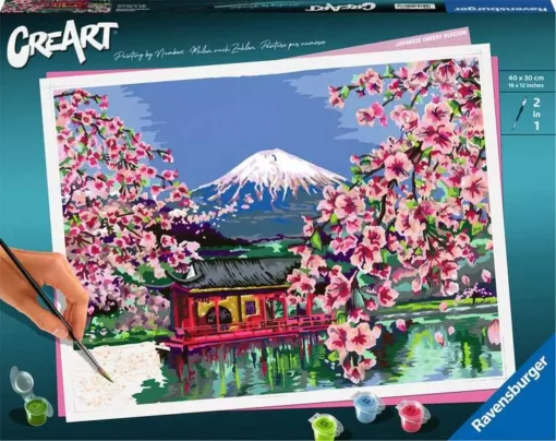 CreArt - Japanese Cherry Blossom - Paint by Numbers Kit for Adults