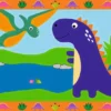 CreArt - Land of the Dinosaurs - Paint by numbers for kids 5 years up