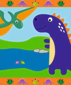 CreArt - Land of the Dinosaurs - Paint by numbers for kids 5 years up
