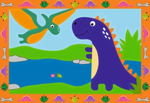 CreArt - Land of the Dinosaurs - Paint by numbers for kids 5 years up