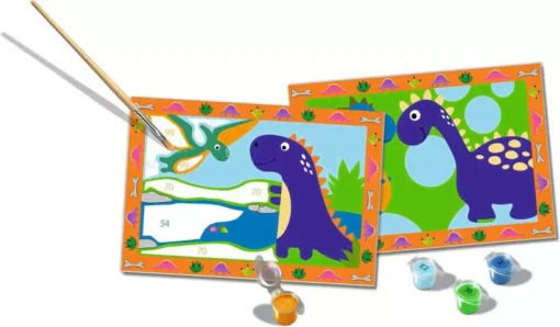 CreArt - Land of the Dinosaurs - Paint by numbers for kids 5 years up - Image 3