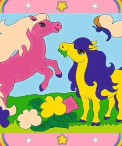 CreArt - Prancing Ponies - Paint by numbers for kids 5 years up