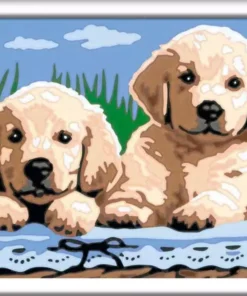 Creart - Cute Puppies - Paint by numbers for kids 7 years up
