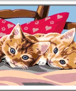 Creart - Two Cuddly Cats - Paint by Numbers for Children