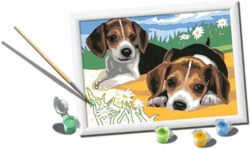 Creart - Jack Russel Puppies - Paint by numbers for kids 7 years up - Image 2