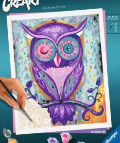 CreArt - Dreaming Owl - Paint by Numbers Kit for Adults