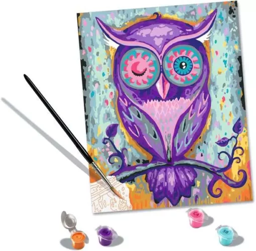 CreArt - Dreaming Owl - Paint by Numbers Kit for Adults - Image 3