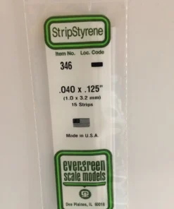 346 - .040" X .125" X 24" OPAQUE WHITE POLYSTYRENE STRIP