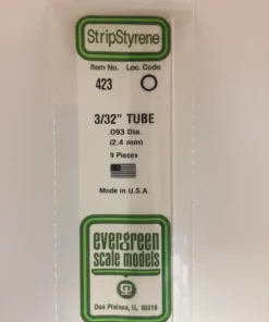 423 - .093" (2.4mm) OD x 24" (60cm) OPAQUE WHITE POLYSTYRENE TUBING