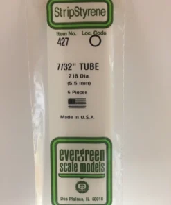 427 - .219" (5.5mm) OD x 24" (60cm) OPAQUE WHITE POLYSTRENE TUBING