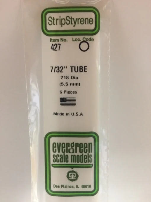 427 - .219" (5.5mm) OD x 24" (60cm) OPAQUE WHITE POLYSTRENE TUBING