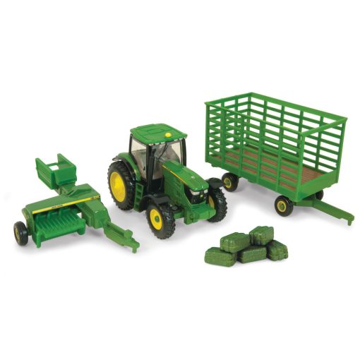 1/64 John Deere 338 Square Baler & Bale Wagon