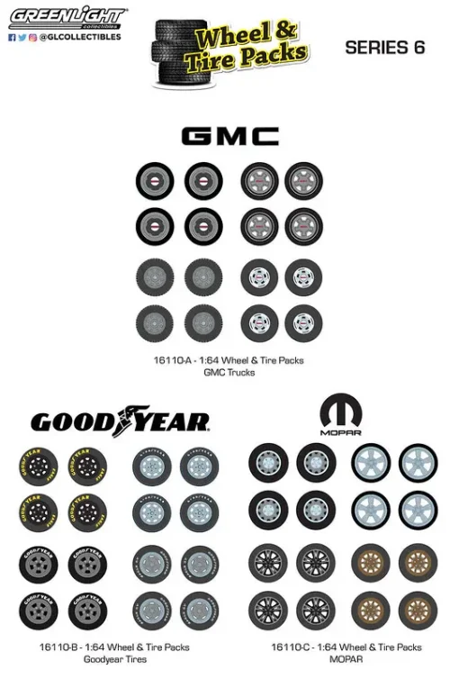 "Wheel & Tire Packs" Series 6 1/64 Greenlight