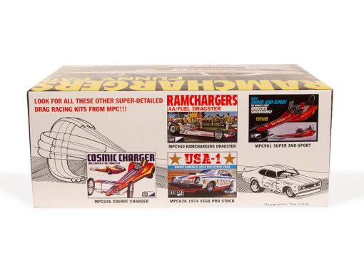 MPC RAMCHARGERS DODGE CHALLENGER FUNNY CAR 1:25 SCALE MODEL KIT - Image 4