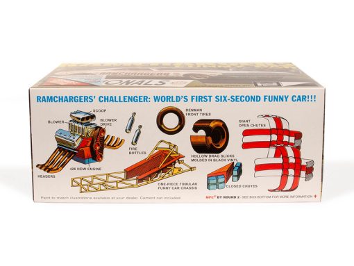 MPC RAMCHARGERS DODGE CHALLENGER FUNNY CAR 1:25 SCALE MODEL KIT - Image 5
