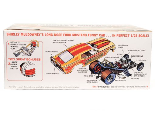 MPC Shirley Muldowney Long Nose Ford Mustang FC 1:25 Scale Model Kit - Image 4