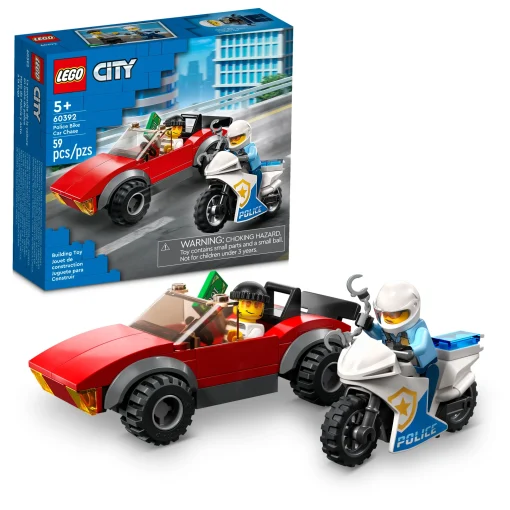 LEGO® City Police Bike Car Chase 60392 Building Toy Set (59 Pieces)