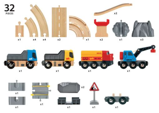 BRIO World - Rail & Road Loading Set | Train Set for Kids Aged 3+ - Image 2