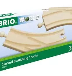 BRIO World - Curved Switches Wooden Train Track for Kids age 3 years and up. Compatible with all BRIO train sets
