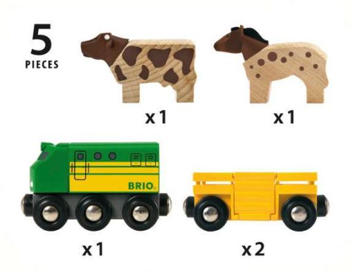BRIO World - Farm Train | Toy Train for Kids Age 3 and Up - Image 2
