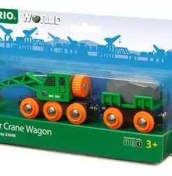 BRIO World Clever Crane Wagon for Kids age 3 years and up. Compatible with all BRIO train sets