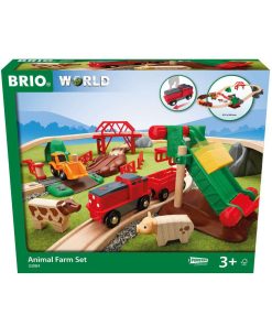 BRIO World Farm Animal Train Set for Kids age 3 years and up. Compatible with all BRIO train sets
