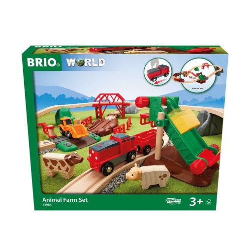 BRIO World Farm Animal Train Set for Kids age 3 years and up. Compatible with all BRIO train sets