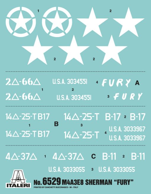 6529 - 1/35 - US Army M4A3E8 Sherman Tank "Fury" - Image 11