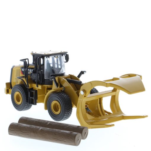 1:64 Cat® 950M Wheel Loader Long Fork & Bucket (2 Logs Included), Metal Construction Series - Image 3