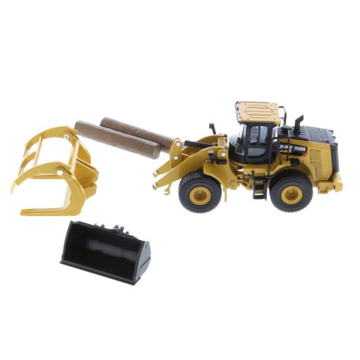 1:64 Cat® 950M Wheel Loader Long Fork & Bucket (2 Logs Included), Metal Construction Series - Image 4