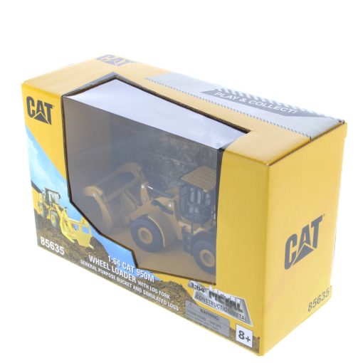 1:64 Cat® 950M Wheel Loader Long Fork & Bucket (2 Logs Included), Metal Construction Series - Image 6