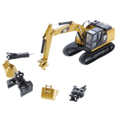 1:64 Cat® 320F L Hydraulic Excavator With 5 New Work Tools, Metal Construction Series - Image 2