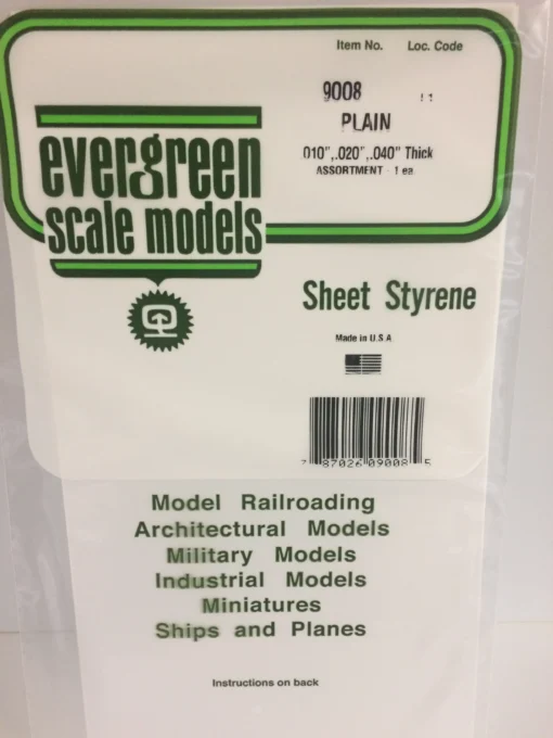 9008 - PLAIN OPAQUE WHITE POLYSTYRENE THREE SHEET ASSORTMENT PACK
