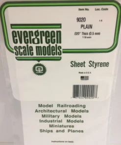 9020 - .020" (.50mm) PLAIN OPAQUE WHITE POLYSTYRENE SHEET