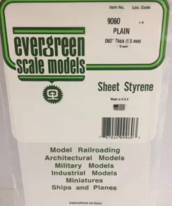 9060 - .060" (1.5mm) PLAIN OPAQUE WHITE POLYSTYRENE SHEET