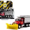 2019 Mack Granite Dump Truck with Snow Plow & Salt Spreader Red and Silver Metallic "Arlington Heights Illinois Public Works" "Hobby Exclusive" 1/64 Diecast Model by Greenlight