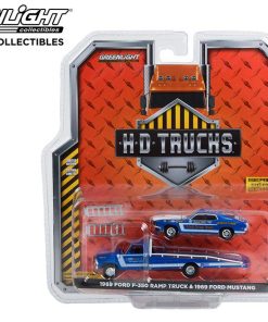 1969 Ford F-350 Ramp Truck & 1969 Ford Mustang 1/64 by Greenlight