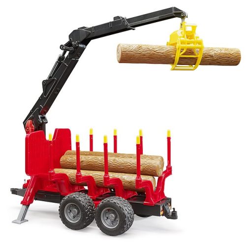 Forestry trailer with loading crane and grab - Image 4