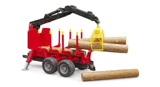 Forestry trailer with loading crane and grab - Image 3