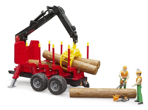 Forestry trailer with loading crane and grab - Image 2