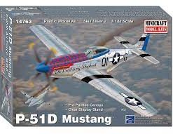 WWII USAF P-51D Mustang Minicraft 1:144 Scale Plastic Model Airplane Kit