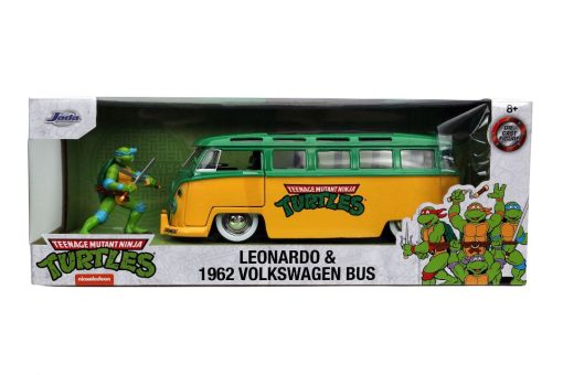 Jada 1/24 "Hollywood Rides" 1962 VW Bus w/Leonardo (TMNT) - Image 4