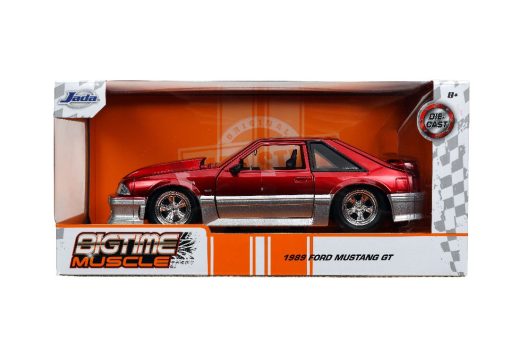 Jada 1/24 "BIGTIME Muscle" 1989 Ford Mustang GT - Candy Red - Image 2