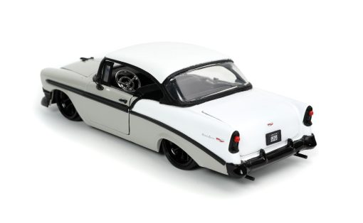 Jada 1/24 "BIGTIME Muscle" 1956 Chevy Bel Air - Grey/White - Image 5